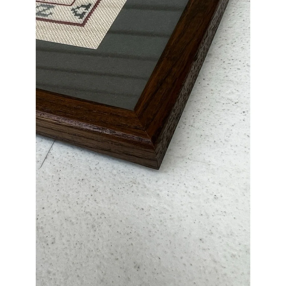 Framed Cross Stitch Welcome Alphabet Sampler 9.25